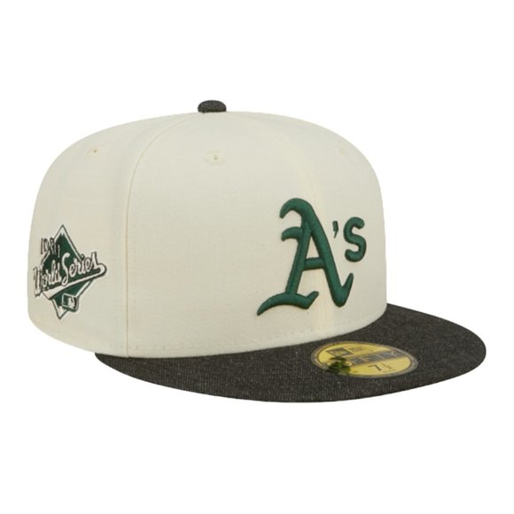 New Era Other - New Era Oakland Athletics Black Denim 59FIFTY Fitted Hat Chrome White